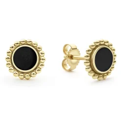 Gemstones<LAGOS Round Onyx Stud Earrings