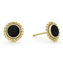 Stud Earrings<LAGOS Round Onyx Stud Earrings
