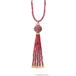Gemstones<LAGOS Ruby And Diamond Tassel Pendant Necklace