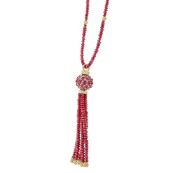 Gemstones<LAGOS Ruby And Diamond Tassel Pendant Necklace