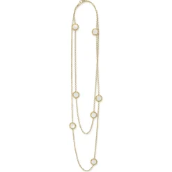 Gold<LAGOS Seven Station Round Mother Of Pearl Necklace