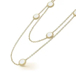Gold<LAGOS Seven Station Round Mother Of Pearl Necklace