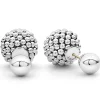 Stud Earrings<LAGOS Silver Beaded Front-Back Earrings