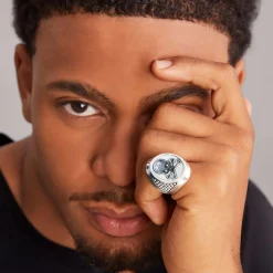 Rings<LAGOS Silver Skull Signet Ring