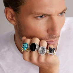 Rings<LAGOS Silver Skull Signet Ring