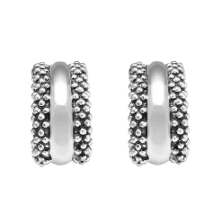 Caviar Earrings<LAGOS Silver Station Caviar Huggie Earrings
