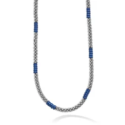 Silver<LAGOS Silver Station Ceramic Beaded Necklace 3Mm