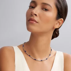 Silver<LAGOS Silver Station Ceramic Beaded Necklace 3Mm