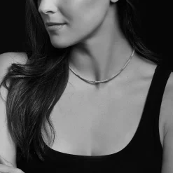 Silver<LAGOS Silver Station Ceramic Beaded Necklace 3Mm