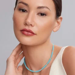 Silver<LAGOS Silver Station Ceramic Beaded Necklace 5Mm