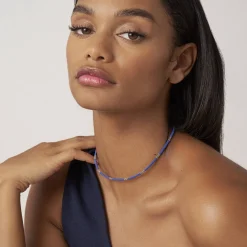 Silver<LAGOS Silver Station Ceramic Beaded Necklace 3Mm