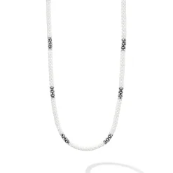 Silver<LAGOS Silver Station Ceramic Beaded Necklace 3Mm