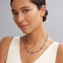 Silver<LAGOS Silver Station Ceramic Beaded Necklace | 3Mm