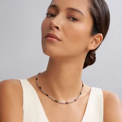 Silver<LAGOS Silver Station Ceramic Beaded Necklace