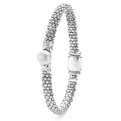 Caviar Bracelets<LAGOS Silver X Pearl Caviar Bracelet | 6Mm