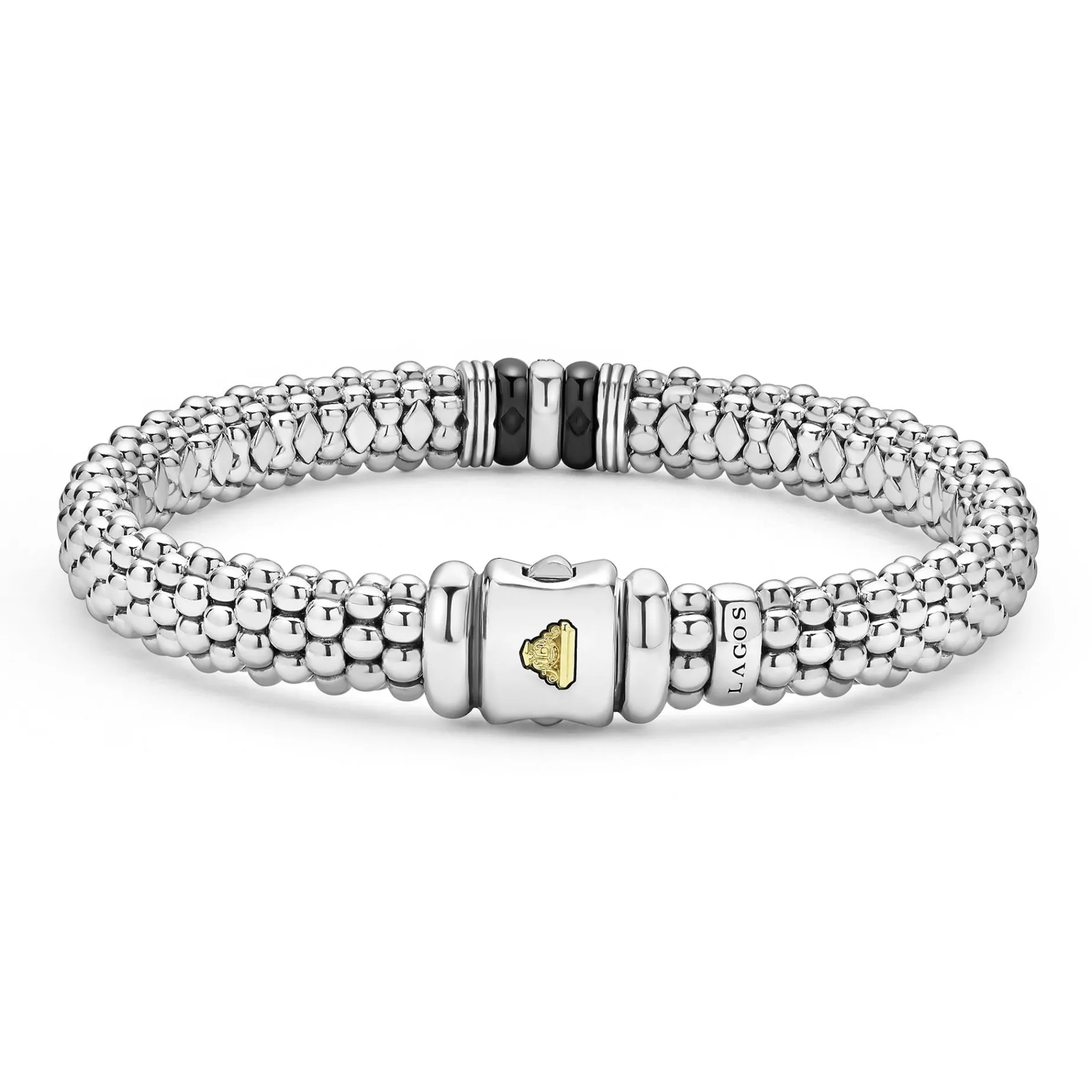 Watch Bands<LAGOS Single Station Diamond Caviar Bracelet | 9Mm