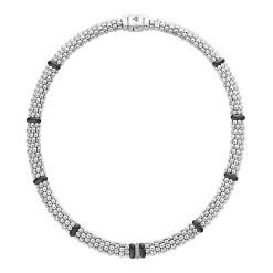 Caviar Necklaces<LAGOS Single Station Diamond Caviar Necklace