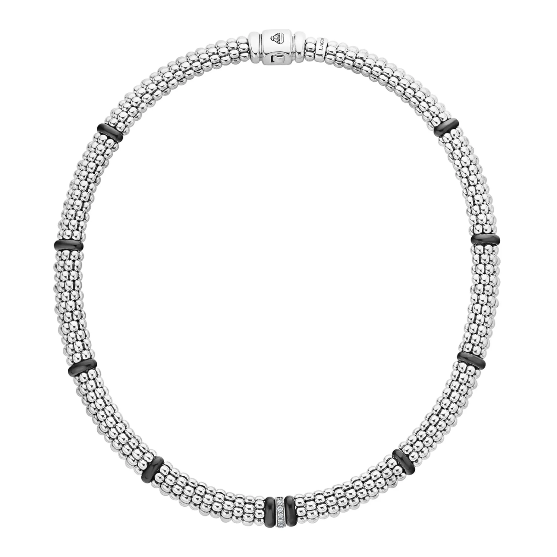Caviar Necklaces<LAGOS Single Station Diamond Caviar Necklace