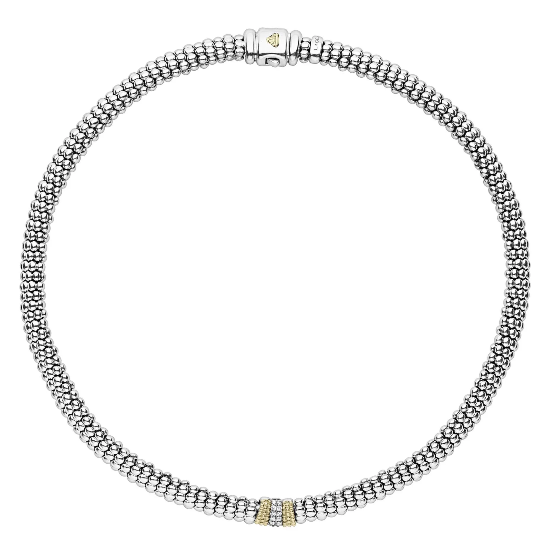 Caviar Necklaces<LAGOS Single Station Diamond Caviar Necklace