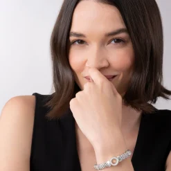 Silver<LAGOS Single Station Diamond Circle Caviar Bracelet | 9Mm