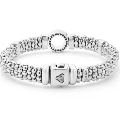 Silver<LAGOS Single Station Diamond Circle Caviar Bracelet | 9Mm