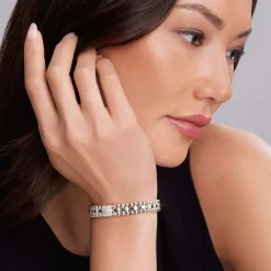 Silver<LAGOS Single Station Diamond Link Bracelet