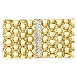 Gold<LAGOS Single Station 18K Gold Diamond Bracelet | 20Mm