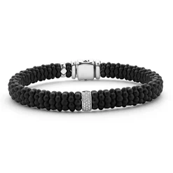 Bracelets<LAGOS Single Station Matte Ceramic Diamond Bracelet | 9Mm
