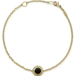 Gold<LAGOS Single Station Round Onyx Bracelet