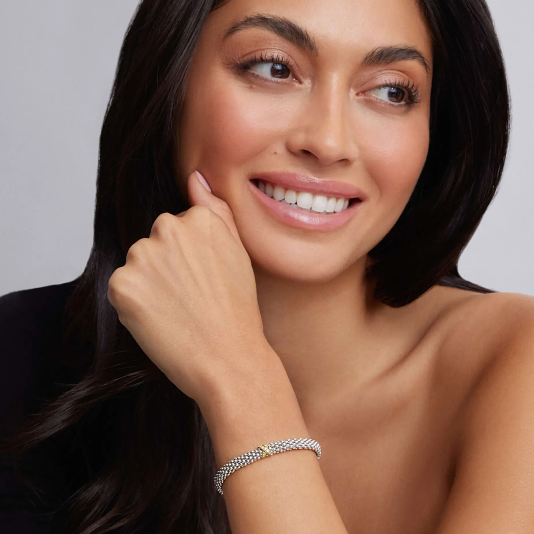 Caviar Bracelets<LAGOS Single Station X Two-Tone Diamond Bracelet | 6Mm