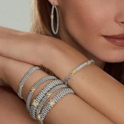 Caviar Bracelets<LAGOS Single Station X Two-Tone Diamond Bracelet | 6Mm