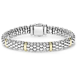 Caviar Bracelets<LAGOS Six Gold Station Caviar Bracelet | 9Mm