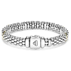 Caviar Bracelets<LAGOS Six Gold Station Caviar Bracelet | 9Mm