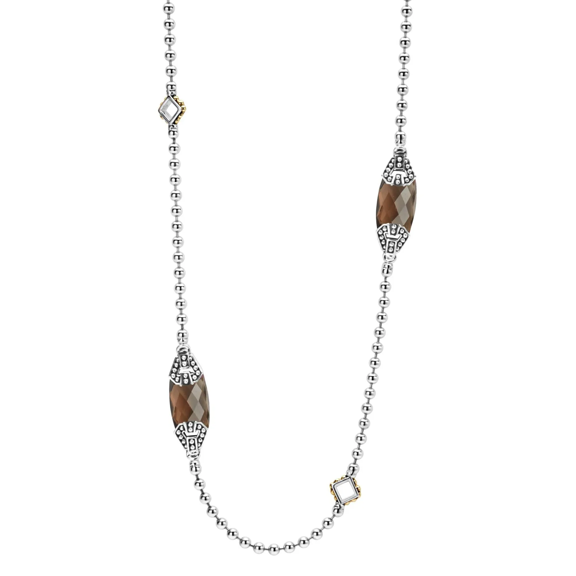 Gemstones<LAGOS Six Station Smokey Quartz Necklace