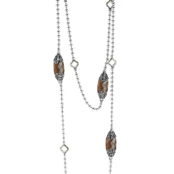 Gemstones<LAGOS Six Station Smokey Quartz Necklace