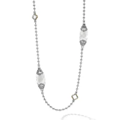 Gemstones<LAGOS Six Station White Topaz Necklace