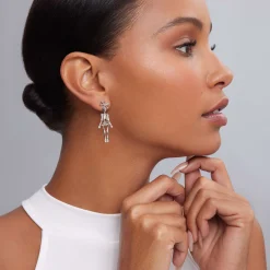 Silver<LAGOS Skeleton Drop Earrings