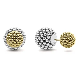 Silver<LAGOS Small Beaded Earring Backs