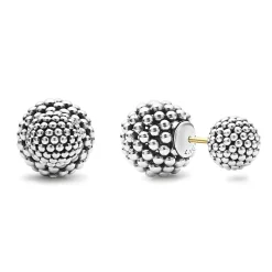 Silver<LAGOS Small Beaded Earring Backs