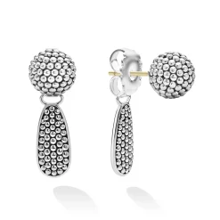 Silver<LAGOS Small Caviar Drop Earring Backs