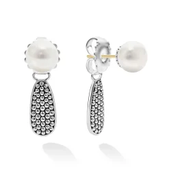 Silver<LAGOS Small Caviar Drop Earring Backs