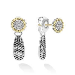 Silver<LAGOS Small Caviar Drop Earring Backs