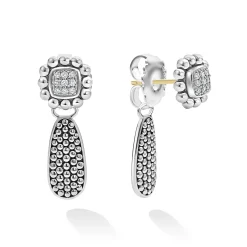 Silver<LAGOS Small Caviar Drop Earring Backs