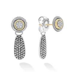 Silver<LAGOS Small Caviar Drop Earring Backs