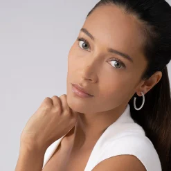 Silver<LAGOS Small Caviar Hoop Earrings