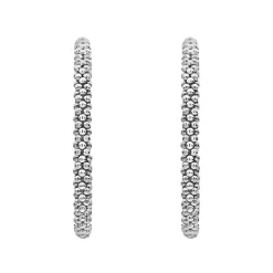Silver<LAGOS Small Caviar Hoop Earrings