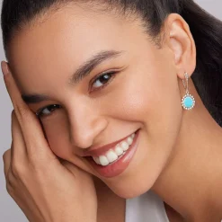 Gemstones<LAGOS Small Ceramic Circle Drop Earrings