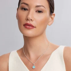 Gemstones<LAGOS Small Ceramic Circle Pendant Necklace