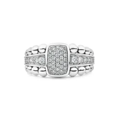 Silver<LAGOS Small Diamond Statement Ring