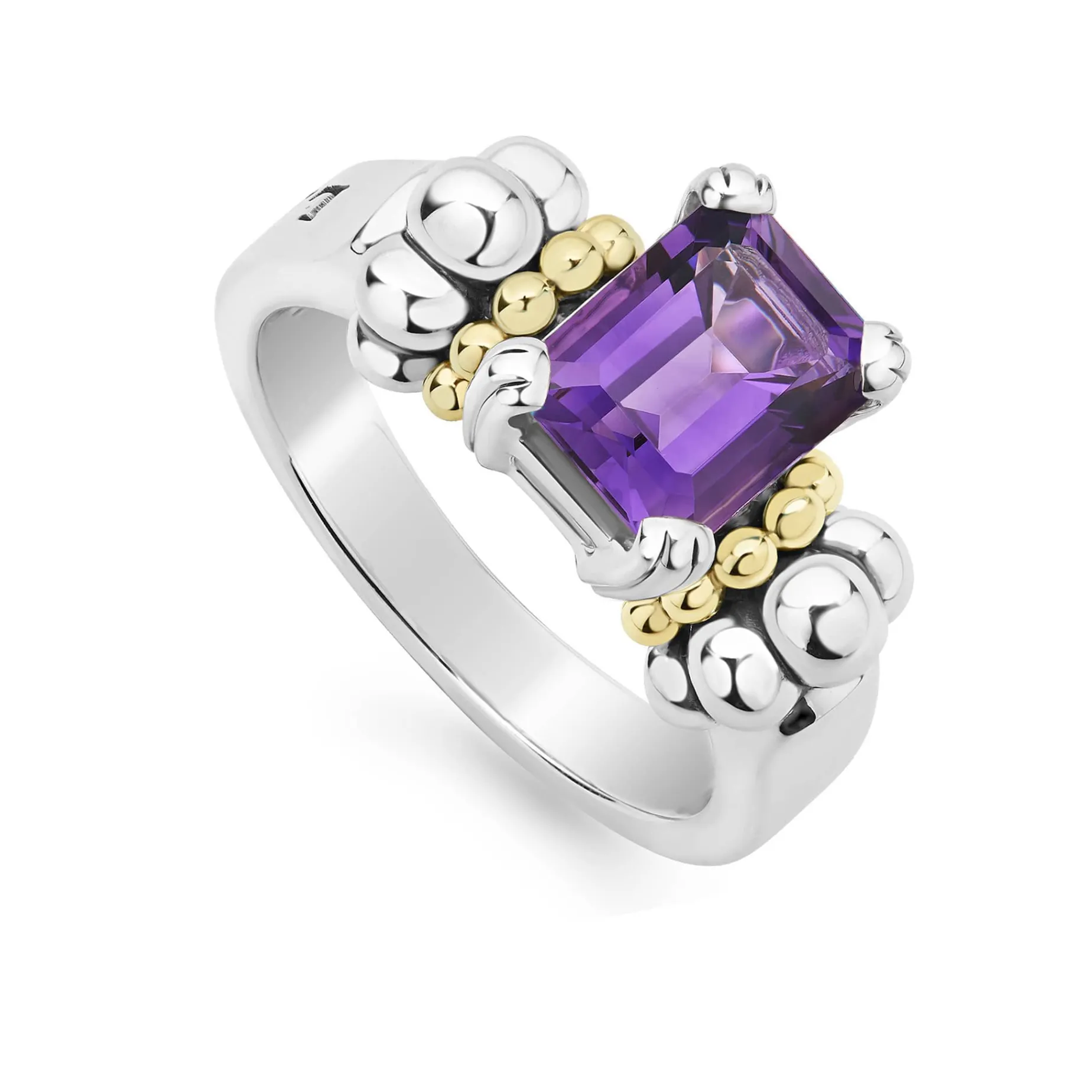 Gemstones<LAGOS Small Emerald-Cut Amethyst Ring